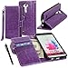 LG G3 Case, LG G3 Flip Case - E LV LG G3 Deluxe PU Leather Folio Wallet Full Body Protection Case Cover for LG G3 with 1 Stylus - Purple