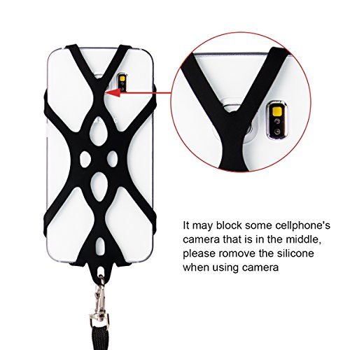 2 in 1 Cell Phone Lanyard Rocontrip Strap Case Holder with Detachable Neckstrap Universal for Smartphone iPhone 8,7 6S iPhone 6S Plus,Samsung Galaxy Google Pixel 4.7-5.5 inch (Black)