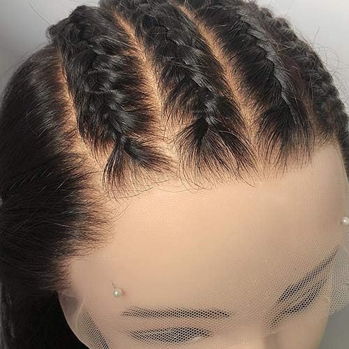 Transparente Lace 150% Density 13x6 Lace Front Wigs Human Hair Bleached Knots Invisible Deep Middle Part Straight Brazilian Remy Hair Wigs Pre Plucked With Baby Hairs For Black Women (20Inches)