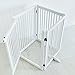 WELLAND Freestanding Wood Pet Gate with Walk Through Door White, 88-Inch Width, 32-Inch Height (Set of Support Feet Included)
