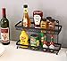MyGift 2 Tier Countertop or Wall Mount Black Metal Wire Spice Holder Rack, Kitchen Counter Storage, Pantry Cabinet Shelf Organizer, Coffee Bar Organization