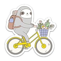 Biking Sloth Vinyl Sticker