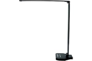 White crown LED Desk Lamp Dimmable Table Lamp Reading Lamp with USB Charging Port, 5 Lighting Modes, Sensitive Control, 30/60 Minutes Auto-Off Timer (Black)