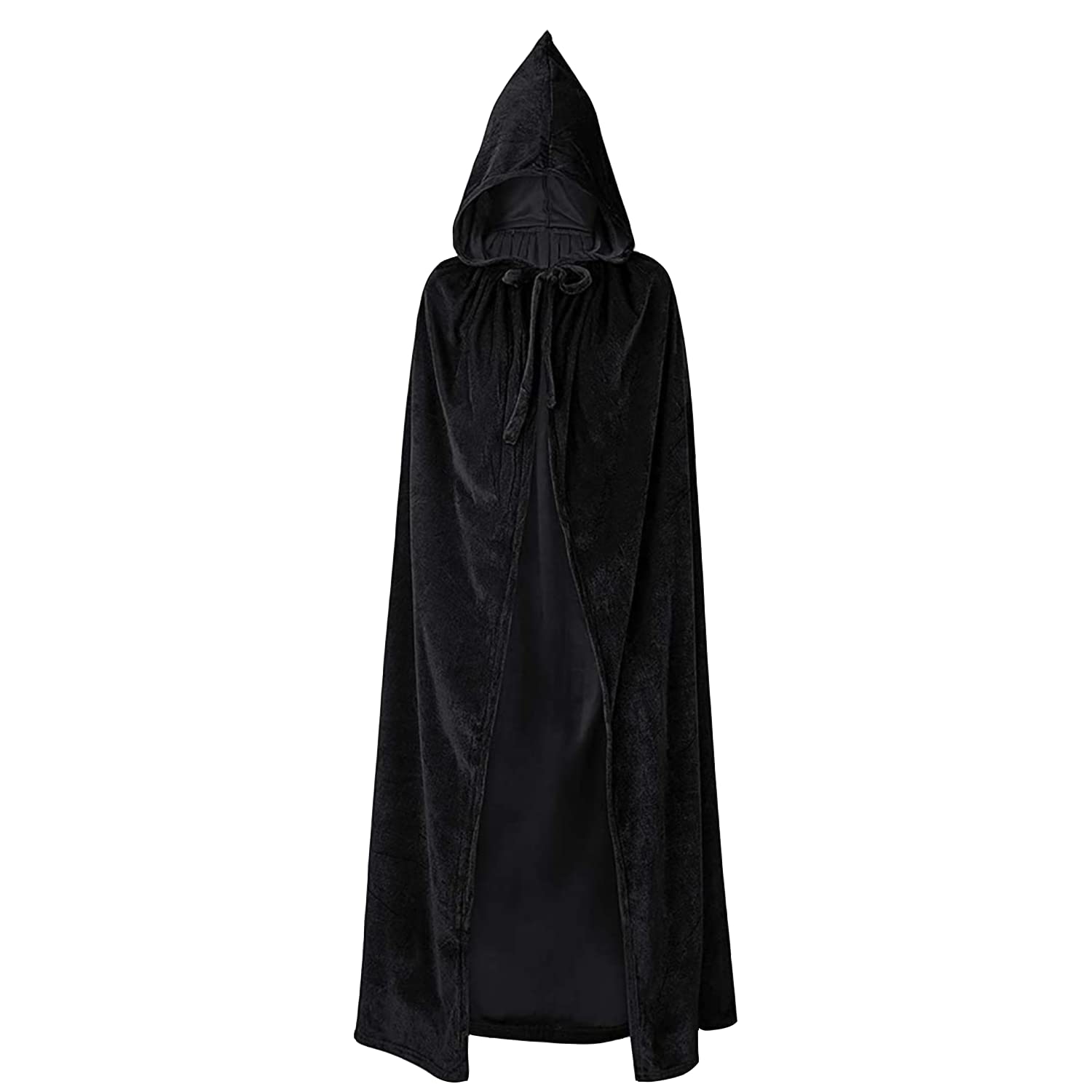 Suloli Black Velvet Halloween Cloak - Adult & Kids Hooded Cape