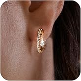 YOIHUR Pearl Earrings for Women, Dainty 14K Gold Plated Pearl Hoop Earrings Hypoallergenic Wedding Pearls Dangle Earrings Jewelry Gift for Women Bridal