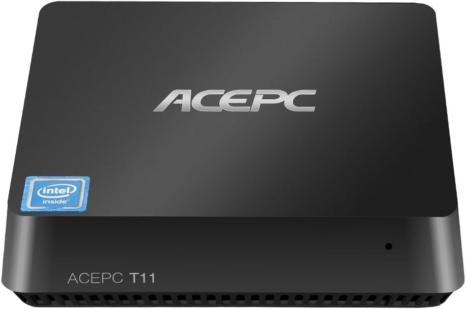 ACEPC T11 Mini PC, Windows 10 Fanless Desktop Computer 4GB Ram 32GB eMMC,Intel Atom x5-Z8350 Processor up to 1.92 GHz,Support Dual Band Wi-Fi,4K HD,Dual Output HDMI/VGA,SATA for 2.5-Inch HDD
