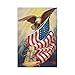InterestPrint Vintage Memorial Day Independence USA Flag Polyester Garden Flag Banner 12 x 18 Inch, 4th of July American Bald Eagle Decorative Flag for Anniversary Home Outdoor Garden Decor