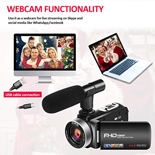 Videocmara-HD-1080P-25FPS-Vlogging-Digital-240MP-Videocmara-automtica-con-micrfono-de-Control-Remoto-y-funcin-de-cmara-Web