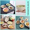 24Pieces Wheat Straw Dinnerware Set, Lightweight Plates Bowls Cups Dishes Set, Unbreakable Tableware Set for Picnic Party BBQ Camping (24pcs)