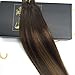 Sunny 22inch 20pcs 50g Two Tone Color#2 Fading to Dark Brown Mixed Honey Blonde Colorful Highlight Balayage Seamless Tape in Human Hair Extensions