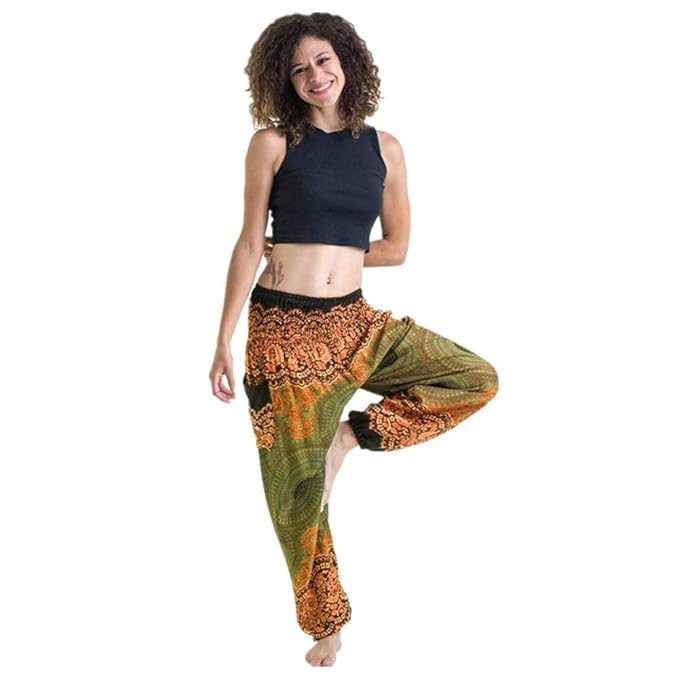 Unisex Harem Pantalones Boho Leggings de Cintura Alta ...