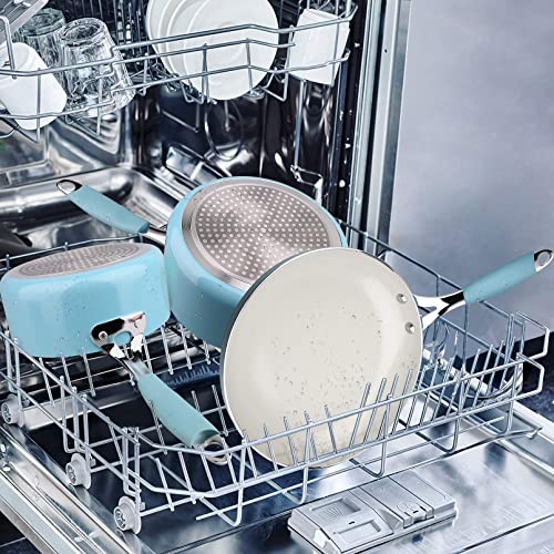 Induction Pots and Pans Set, Cookware Set with Silicone Grip, NonStick