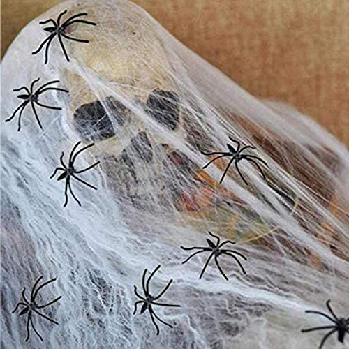 Halloween Decorations Spider Web, Stretch Cobwebs for Halloween Indoor/Outdoor Decoration 1000sqft with 60 Fake Spiders