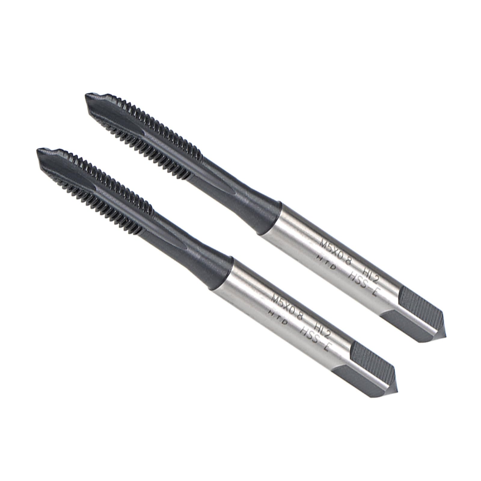 CoCud Spiral Point Tap, M5X0.8 Thread Size, TICN Coated HSS Metric Threading Tap - (Applications: for Drilling Tapping Stainless Steel), 2-Pieces