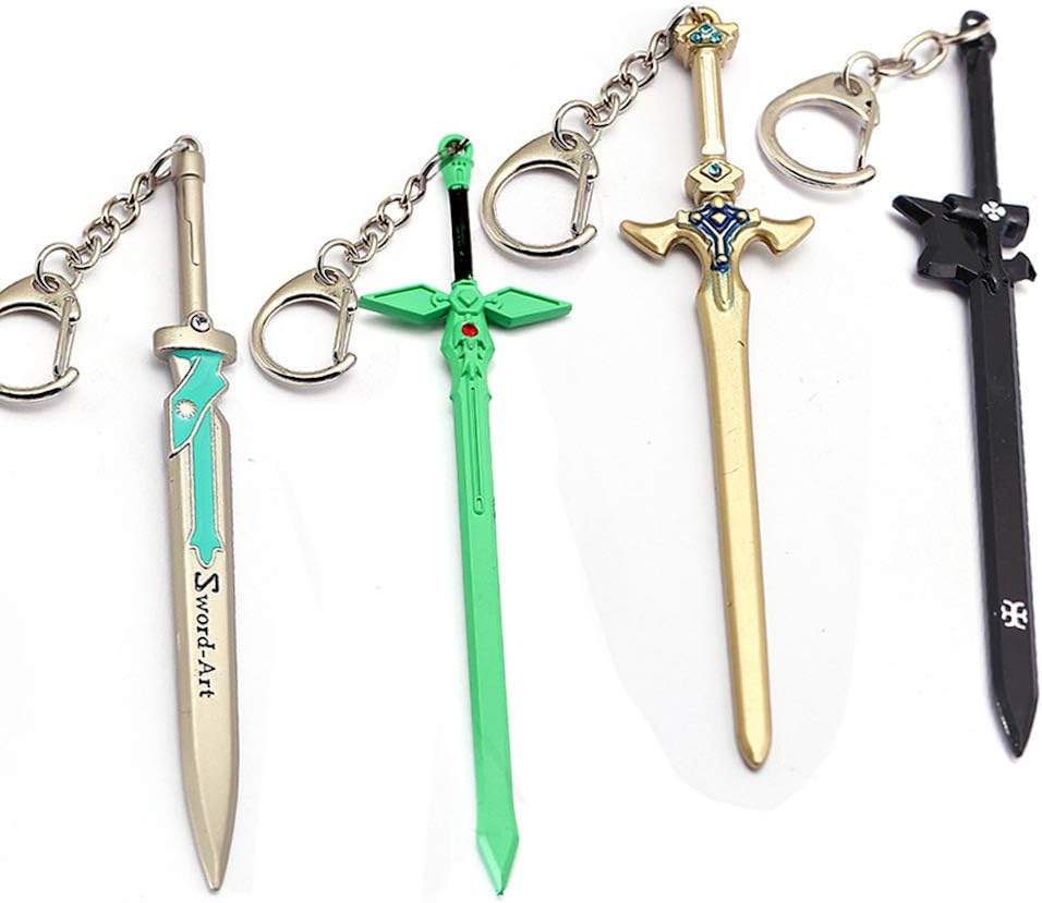 4pcs/set Mini Shutter Sword Art Online Flip Flop Valley and People Heijian Interpret Asuna Keyring