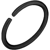 Forbidden Body Jewelry 18G Surgical Steel IP Plated Seamless Nose Ring & Cartilage Hoop with Comfort Round Ends (Sold Individually)