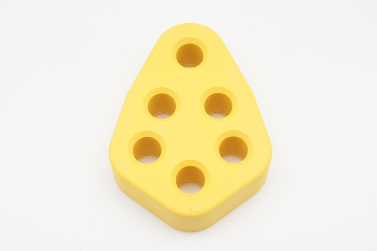 Autobahn88 Universal Exhaust Muffler Hanger Bushing, 6 Hole, 12mm (0.47") Hole Size, compatible with Mitsubishi Lancer EVO, Toyota Estima Alphard - Yellow