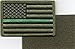 Green US Flag Thin Green Line Patch for Park Rangers, US Border Patrol, and Environment Services Personnel with Hook/Loop Backing