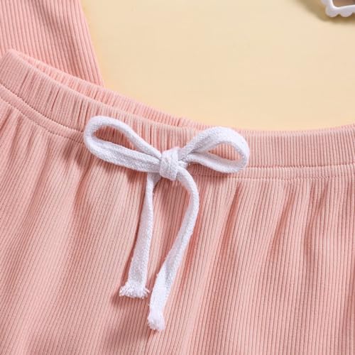 TODDLER GIRL CLOTHES BABY GIRL SUMMER OUTFIT SHIRT AND SHORTS 2 PIECE OUTFITS FOR GIRLS 12 MONTHS, PINK
