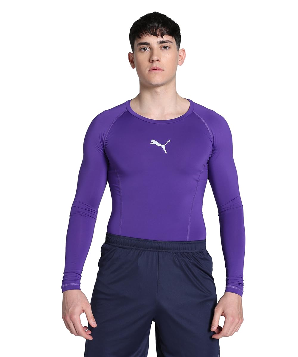 PUMA Men'S Liga Baselayer Tee Long Sleeve Functional Underwear, Prism Violet, Small, Manufacturer Size(44/46)