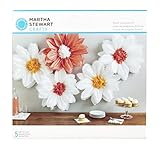 Martha Stewart Crafts 44-10219 Tissue Pom-Pom Kit, Peach and Pearl  Daisies, White