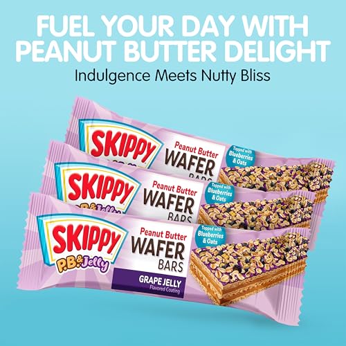 SKIPPY P.B. & JELLY PEANUT BUTTER AND GRAPE JELLY COATED WAFER BARS, 1.3 OZ, 6 CT (36G)/BAR