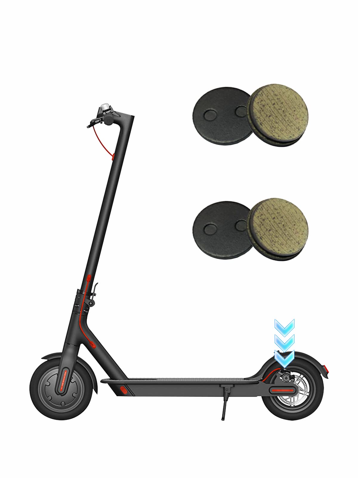 SWAUSWAUK Brake Pad for Xiaomi e Scooter - Pro 2/Pro/1S/M365 (M365)