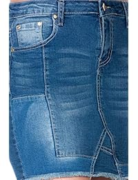 Faldas vaqueras de dama, estilo casual, con rayas, con faldas de color en la parte inferior