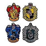 Harry Potter Hogwarts House Crest Patch Set - Gryffindor, Hufflepuff, Slyterin, Ravenclaw - Iron or Sew On (Path Set (1 Of Each))