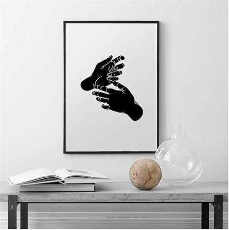 Amazon Co Jp キャンバス絵画壁アート抽象的な黒い手北欧スタイルのポスターとプリント壁の写真リビングルームのリビングルームの装飾60 80センチフレームなし Home Kitchen