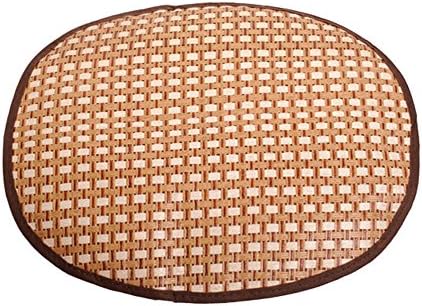Daisy1993 Pet Sleeping Oval Mat Pad, Pet Summer Cooling Woven Bed Mat for Small Medium Dogs, Easy to Clean, Give Your Pet Cat a Nice and Cool Afternoon Nap (L)