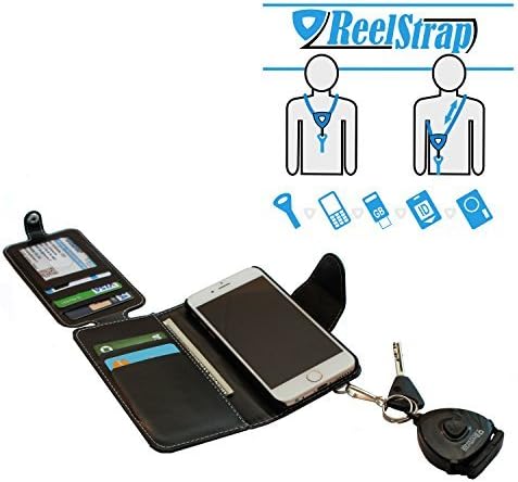 Wallet case for iphone 6 with Dangle holder and Reelstrap