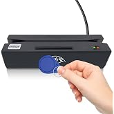 Ossiygar Multi-Function Card Reader, Magstrip Card Reader, Credit Card Reader, Memory chip Card Reader Writer, NFC Card Reader Writer, PSAM Card Reader Writer, Can be Used with Cashier Register