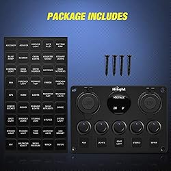 Nilight 90101E 5Gang Multi-Function 5 Gang Rocker