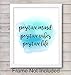 Positive Mind Unframed Wall Art Print - Watercolor Typography - Makes a Great Gift for Home Decor - Inspirational and Motivational - Ready to Frame (8x10) Photo
