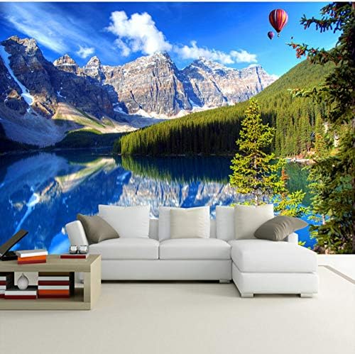 Custom Mural 3D Wall Papers Home Decor Snow Mountain Lake Nature Landscape Photography Background Wall Painting Photo Wallpaper Furniture Decoration (W)400x(H)280cm