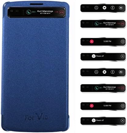 [Quick Window View] Smart View Protective Flip Cover Case Smart Sleep Wake Protection Rigid Shell Case for LG V10 (Navy)