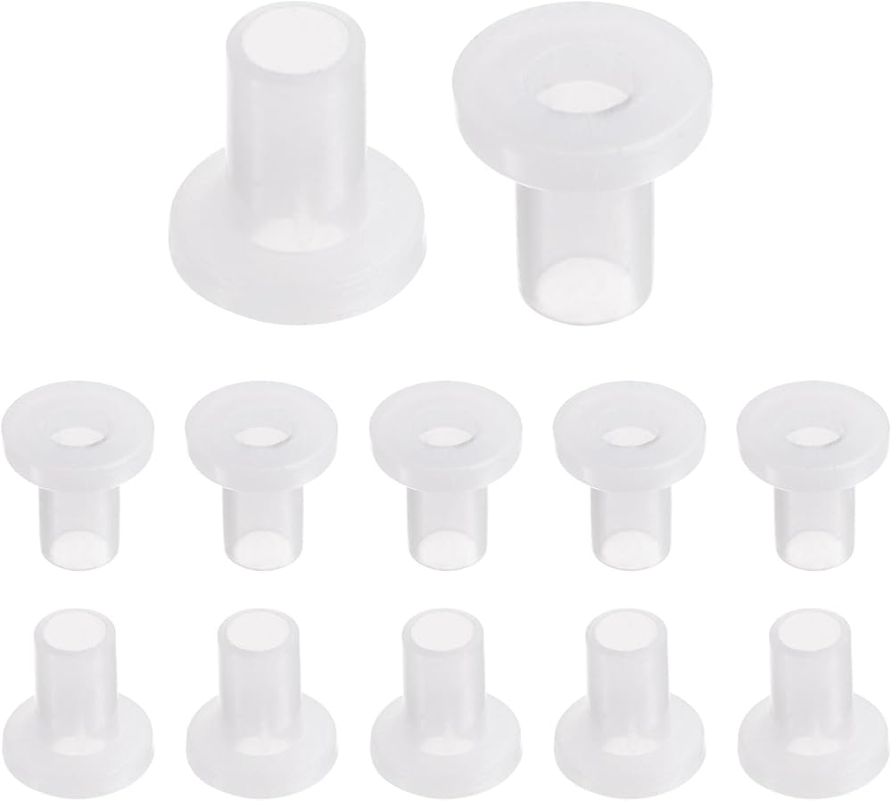 sourcing map 12pcs Nylon Flanged Sleeve Bearings 4mm ID 5.5mm OD 10mm Length