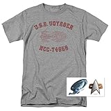 Star Trek USS Voyager Distressed Retro T Shirt & Exclusive Stickers (XX-Large)