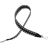 Healifty Wide Leather Bag Strap with Studded Cross Body Handbag Purse Orta