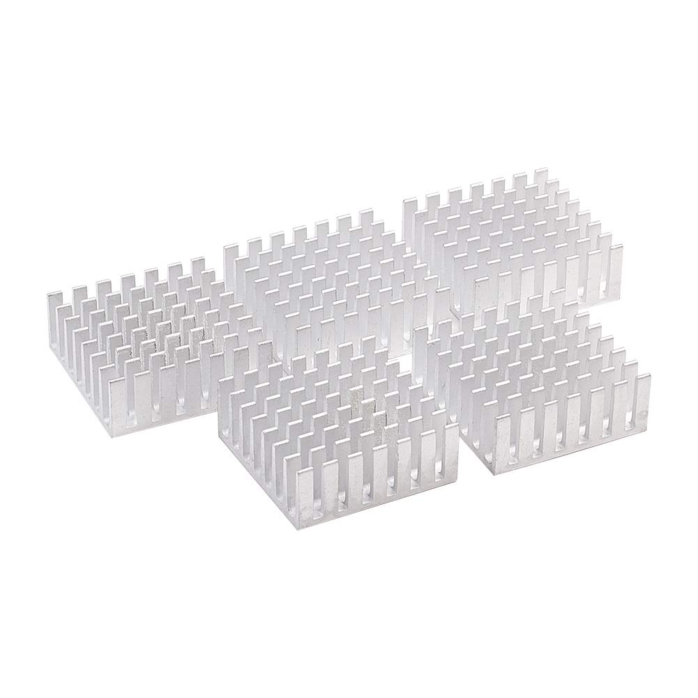 Othmro 2 Pcs Silver Tone Aluminum Heat Sink Heatsink Cooler Radiator 28x28x11mm(LxWxH) for CPU Cooling