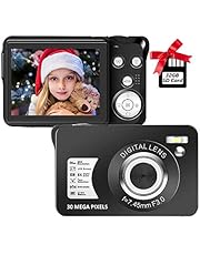 Digital Camera,30MP Compact Camera,2.7 inch Pocket Camera,Rechargeable Small Digital Camera for Kids,Students,School,Children,Photography with 8X Zoom 32GB SD Card Included