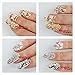 ECBASKET Big Deal !!! 3D Nail Alloy Mix Design Variety Set of Silver Gold Metal Nail Polish Art Decor Any 10pcs Random Style