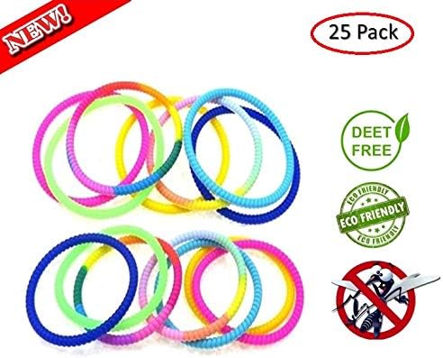 EVOGARDEN Silicone Mosquito Bracelet Repellent for Kids and Adults, Waterproof, DEET-Free, ECO-Friendly, 250 Hours Protection - 25 Pack
