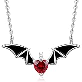 Fenthring Bat Necklace Halloween Necklace for Women Sterling Silver Bat Pendant Gothic Vampire Witch Jewelry for Holiday Christmas