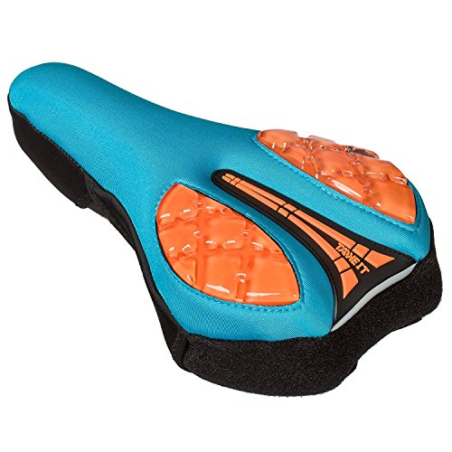 TakeIt Gel Bike Seat Cushion Cover Pad for Narrow Seat Bicycle 11″ X 7″ with Reflective Strip for Increased Safety | Additional Waterproof Protective Cover | Just Take It