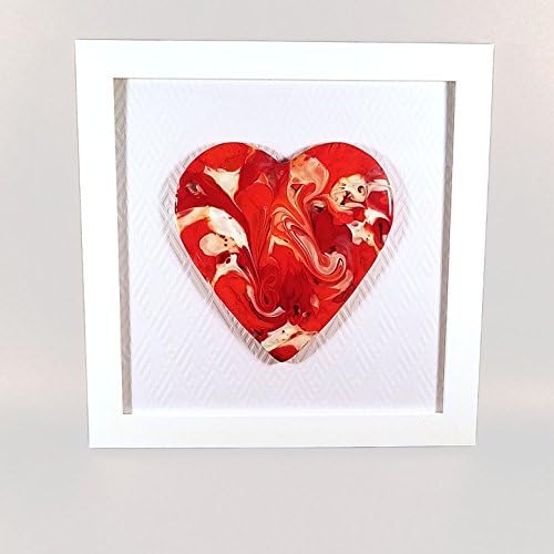 Modern Fused Glass Art Red Heart Contemporary 3D Wall Decor