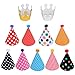 LeeSky Birthday Party Hats and Colorful Happy Birthday Banner,Kids Party Hats Set of 11,Fun Adult Party Hats 9 Hats and 2 Crowns