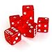 19mm D6 Six-Sided Gaming Transparent Casino Dice (Red Square, 5pcs)