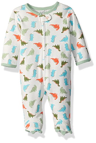Best Beginnings Baby Boys' Footie, White Print, 6M